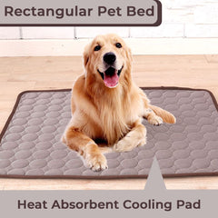 Kuber Industries Rectangular Dog & Cat Bed|Premium Cool Ice Silk with Polyester with Bottom Mesh|Multi-Utility Self-Cooling Pad for Dog & Cat|Light-Weight & Durable Dog Bed|ZQCJ001C-M|Coffee