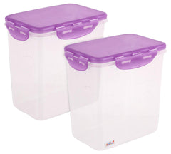 Fun Homes klick N Seal 503 Airtight Food Storage Container Kitchen Container for Storage Plastic Storage Box for Kitchen Airtight Container Storage Jar (4600ml)-Pack of 2 (Purple)-FHUNH15760