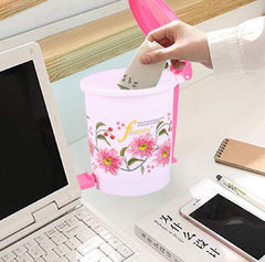 Kuber Industries Floral Design 2 Pieces Plastic Dustbin, 2.5 litres