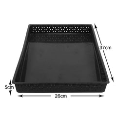 Heart Home Storage Tray|Versatile Plastic Storage Organizer|Rectangular Tray for Kitchen Storage|Storage Tray for Office|ALEXA-15|Pack of 2 (Multicolor)