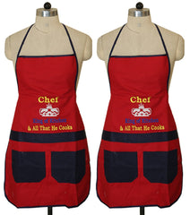 Kuber Industries PVC 2 Piece Kitchen Apron with Front Pocket Set - Multicolour
