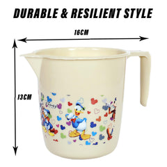 Kuber Industries Disney Team Bathroom Mug | Plastic Bath Mug for Bathroom | Mug for Bathroom | Mug for Toilet | Washroom Jug | 111 Bath Mug | 1 LTR | Pack of 5 | Beige