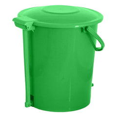 Kuber Industries Pedal Dustbin|Plastic Pedal Dustbin|Kitchen Waste Paper Bin|Dustbin For Bedroom|10 Liter Dustbin (Green)