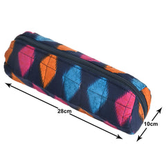 Heart Home Navajo Printed Single Rod Cotton Bangle Organizer/Case/Holder/Pouch- Pack of 2 (Blue)-50HH0774