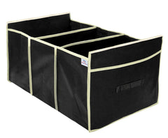 Heart Home Car Trunk Organizer for SUV,Truck, Auto, Minivan, Home, Expandable Large Capacity, Sturdy Cargo Trunk Storage Organizer (Black)
