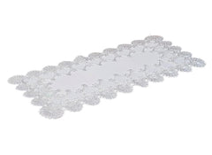 Kuber Industries Leaf Design Virgin Viny Soft Fabric Dining Table Runner 34"x17" or 84 x 42 cm (Cream) - CTKTC45910
