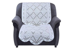 Kuber Industries Cotton 5 Seater Sofa Cover with Center Table Cover, 70" x 29", 7 Piece, White