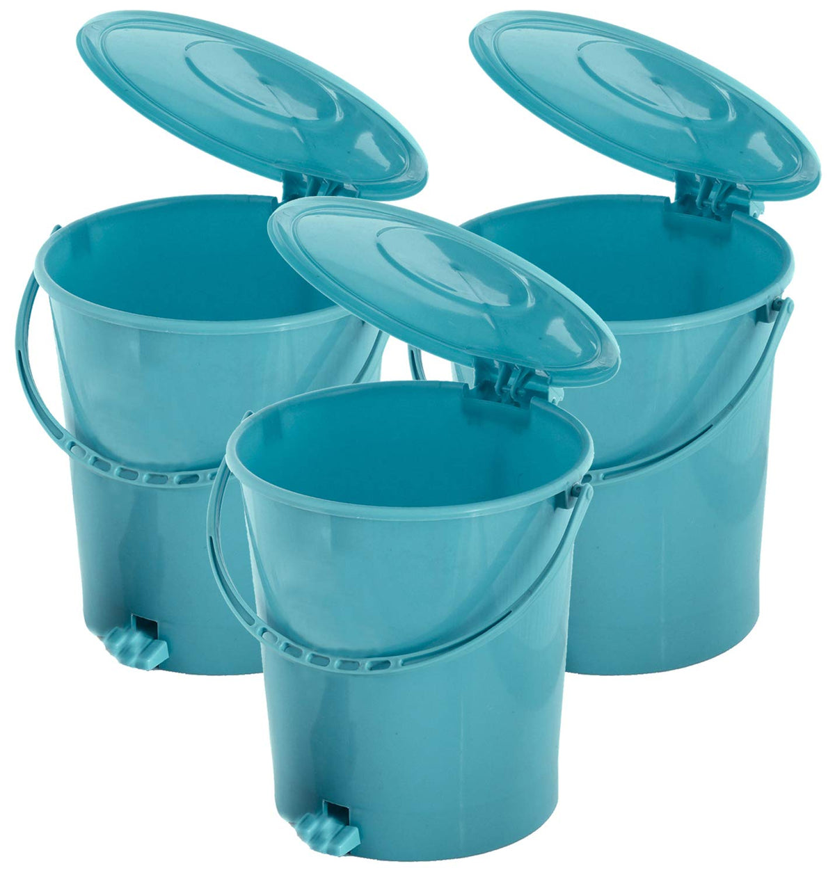 Kuber Industries 3 Pieces Plastic Dustbin Garbage Bin with Handle, 10 Liters (Green) - CTKTC034652