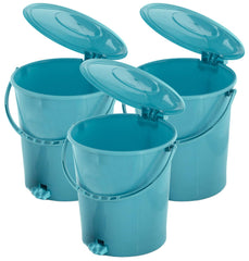 Kuber Industries 3 Pieces Plastic Dustbin Garbage Bin with Handle, 10 Liters (Green) - CTKTC034652
