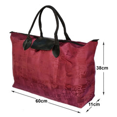 Heart Home Multiuses Check Print Rexine Shopping Bags/Grocery Bag for Carry Grocery, Fruits, Vegetable with Handles Pack of 2 (Maroon) 52HH3985