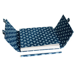 Kuber Industries Buti Print Handicraft Notebook/Diary With Lock System for Home, Traveling, Office Pack of 2 (Blue) 52KM4022