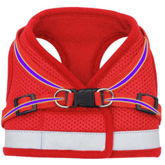 Kuber Industries 2 in 1 double Hook leash and 2 Dog Chest Harness with Nylon Leash I Strong Dog Rope Leash with Comfortable Padded Handle | No Pull, Soft Padded and Breathable Dog Vest I Adjustable, Reflective I Easy Control Dog Chest Belt (Red, XL)