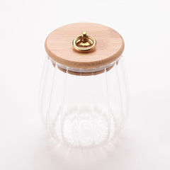 Urbane Home Glass Jar | Multi-Utility Kitchen Organizer | Airtight Bamboo Lid | Food Storage Jar with Metal Loop | Cookies Storage Jar | 680 ML | LP012 | Transparent