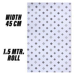 Heart Home Shelf Liner | EVA Kitchen Cabinet Shelf Mat | Anti-Slip Bathroom Mat | Fridge Mat | Table Mat | Star Print Print Wardrobe Mat | 1.5 Meter | Pack of 2 |White