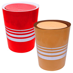 Kuber Industries Plastic Dustbin/Wastebin With Swing Lid, 7 Liter- Pack of 2 (Red & Yellow)-47KM0815