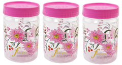 Kuber Industries 3 Piece Plastic Container Set, 500ml, Pink