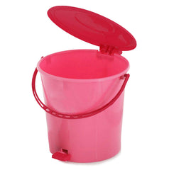 Kuber Industries 4 Pieces Ultra Plastic Garbage Waste Dustbin for Home, Office with Handle, 5 Liters (Pink)-KUBMART3021