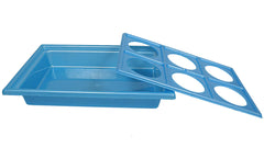 Kuber Industries Plastic 6 Slots Glass Holder Tray (Blue)