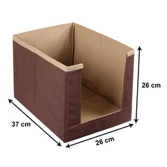 Heart Home Multiuses Non-Woven Closet Organizer With Handles- Pack of 6 (Brown) -HS43HEARTH26555