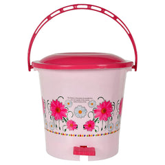 Kuber Industries Pedal Dustbin|Plastic Pedal Dustbin|Kitchen Paper Bin|Dustbin For Bedroom|Dustbin For office|5 Liter Dustbin (Pink)