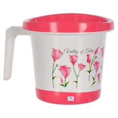 Heart Home Multiuses Leightweight, Unbreakable Strong Plastic Bathroom Mug 1 Litre- Pack of 6 (Pink)-46HH0168