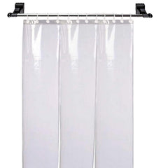 Kuber Industries PVC Plastic 3 Strips Transparent 0.50 mm AC Door Curtain (Width-54 Inches X Height-96 Inches, 8 Feet)