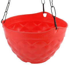 Heart Home Diamond Flower Pot|Durable Plastic Hanging Basket Flower Planter with Chain for Home|Garden|Balcony|Pack of 3 (Multicolor)