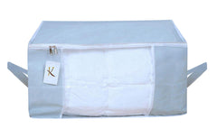 Kuber Industries 2 Piece Clothing Storage Bags|Under Bed Foldable Organizer|Blanket, Quilt, Comforter Cover (Grey)