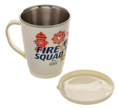 Kuber Industries Disney Printed Food Grade BPA Free Tea/Coffee Mug for Coffee Tea Cocoa, Camping Mugs with Lid, Pack of 3 (Cream & Grey & Red), Standard