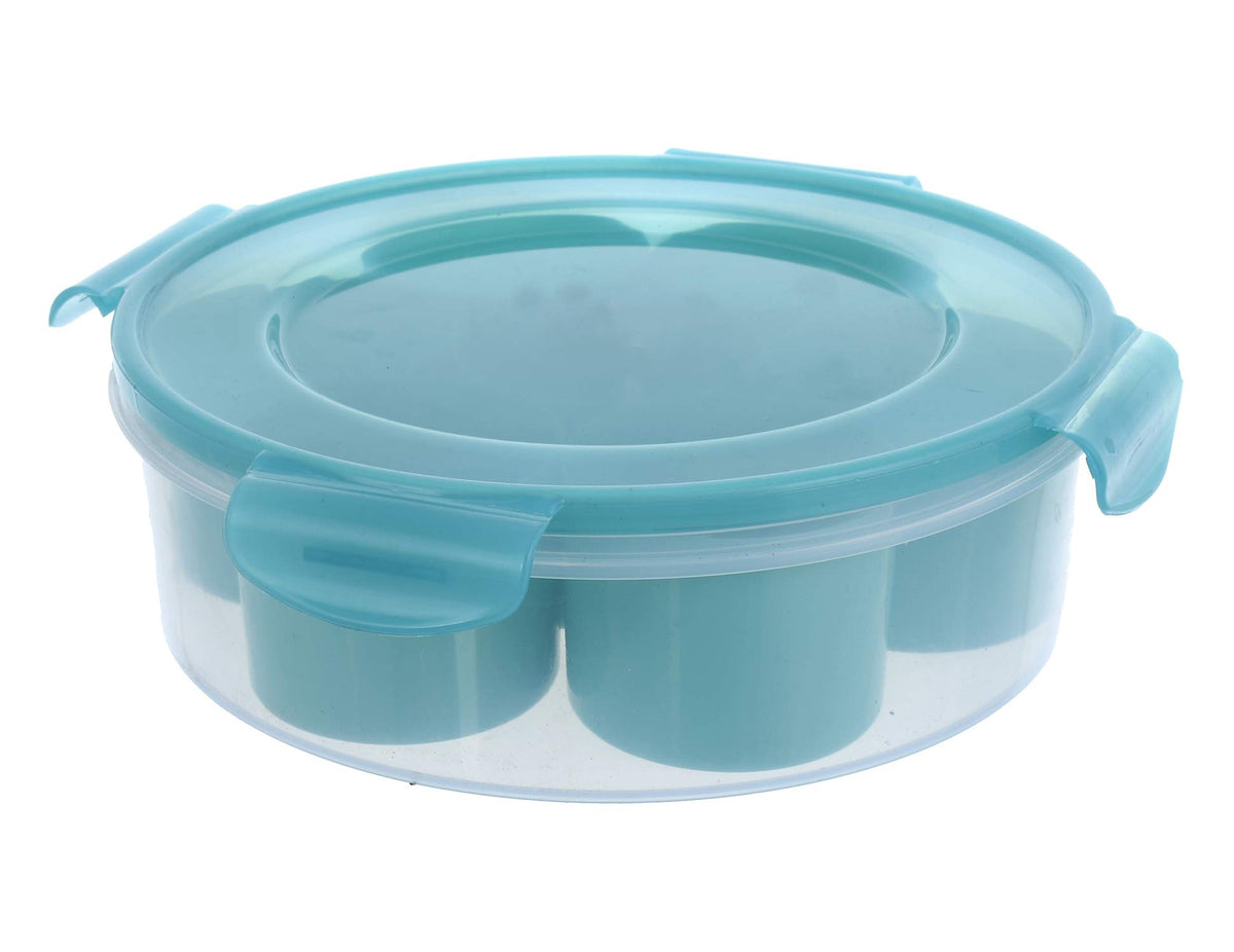 Kuber Industries Airtight & Leak Proof Plastic Masala (Spice) Box/Dabba/Spice Organiser with Lock Lid & 7 Containers (Green) - CTLTC44411