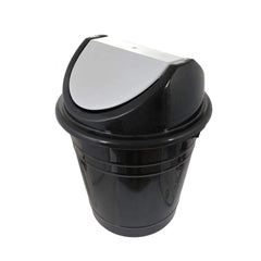 Kuber Industries Plastic 2 Pieces Medium Size Swing Lid Garbage Waste Dustbin for Home & Kitchen for Home, Office, Factory, 10 Liters (Black & White)-KUBMART10216