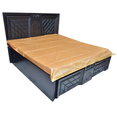 Kuber Industries Floral PVC Cotton Double Mattress Protector, Gold