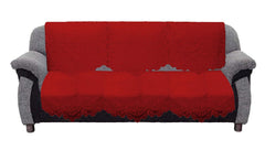 Kuber Industries Circle Design Cotton 6 Pieces 5 Seater Sofa Cover Set (Maroon)-KUBMART02962