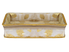 Kuber Industries Multipurpose Weave Design Laminated 1 Rod Bangle Box/Organizer/Case With Tranasparent Top (Gold)-47KM0385