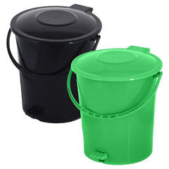 Kuber Industries Pedal Dustbin|Plastic Pedal Dustbin|Kitchen Waste Paper Bin|Dustbin For Bedroom|10 Liter Dustbin|Pack of 2 (Multicolor)
