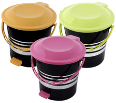 Kuber Industries 3 Pieces Plastic Dustbin Garbage Bin with Handle,5 Liters (Yellow & Pink & Green) -CTKTC038002