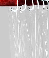 Kuber Industries Transparent PVC Shower Curtain - 9ft, White, Standard (Curtain34337)