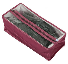 Heart Home Tranasparent Top Travel Shoe Bag Portable Travel Shoe Tote Bag Packing Organizer for Men Women & Kid With 1 Extra Pockets For Socks-Pack of 2 (Purple)-HS_38_HEARTH20935