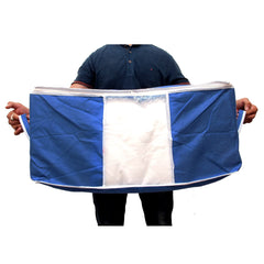 Heart Home Underbed Clothes Blankets Storage Bag With Tranasparent Window- Pack of 4 (Navy Blue)-HS_38_HEARTH21712