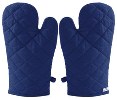 Heart Home Cotton Microwave Oven Mitten/Gloves for Microwave, Set of 2 (Blue), Standard (HS_37_HEARTH020601)