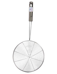 Heart Home 16cm Multiuses Stainless Steel Skimmer/Strainer/Jharni for Cooking and Frying (Silver), Standard