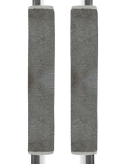 Heart Home PVC Floral Print Fridge Handle Cover/Refrigerator Handle Cover for Home & Kitchen Pack of 2 (Silver) 52HH3977