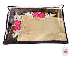 Fun Homes Non Woven 12 Pieces Single Packing Saree Cover Set (Black) (Fun0142)