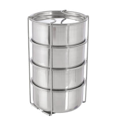 Kuber Industries Designer Insulated Stainless Steel Lunch Box with 4 Container (Grey)-HS42KUBMART25115, 1