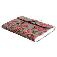 Heart Home Floral Print Handicraft Notebook/Diary with Lock System for Home, Traveling, Office Pack of 2 (Green) 52HH4020