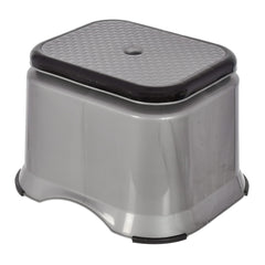Heart Home Ultra 10 Anti-Slip Plastic Stool for Bathroom, Kitchen, Bedroom, Toy Room and Living Room- Pack of 2 (Grey)-46HH0148