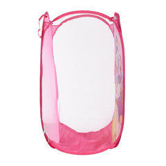 Heart Home Laundry Basket | Disney Princess Net Foldable Laundry | Nylon Storage Basket with Handle | Basket for Toy Storage | 30 LTR | Pack of 3 | Pink