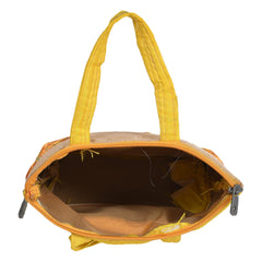 Kuber Industries Polyester Elephant Print Hand Bag For Women/Girls With Handle Pack of 2 (Yellow) 54KM4036