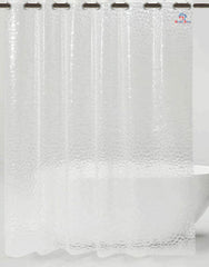 Heart Home 0.20mm 3D Stain Resistant, No Odor Clear Waterproof PVC AC Shower Curtain with Eyelets,7 Feet- Pack of 2 (Transparent)-HS_38_HEARTH21303, Tranasparent, Standard