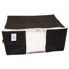 Kuber Industries Underbed Rectangular Storage Bag, Storage Organiser, Blanket Cover Set of 5 (Black)
